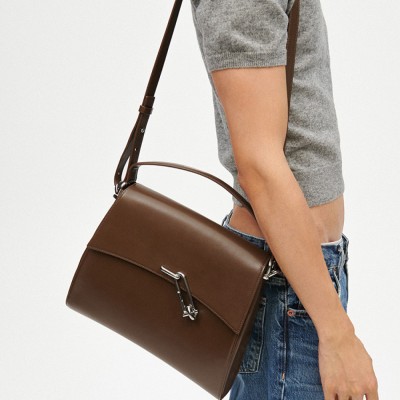 Leather shoulder crossbody large capacity premium messenger bag briefcase